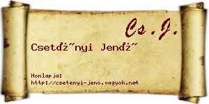 Csetényi Jenő névjegykártya