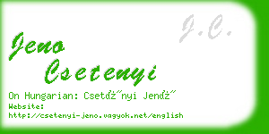 jeno csetenyi business card